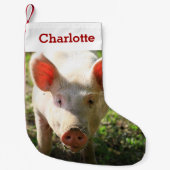 Pick Pig Lover Foto & Name Personalisiert Kleiner Weihnachtsstrumpf (Vorderseite)