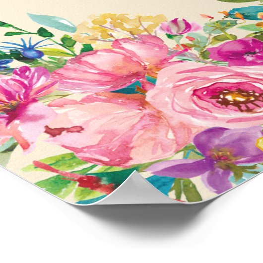 Pick-Platz nicht Seite farbenfrohe Wildblumen Hoch Poster (Ecke)