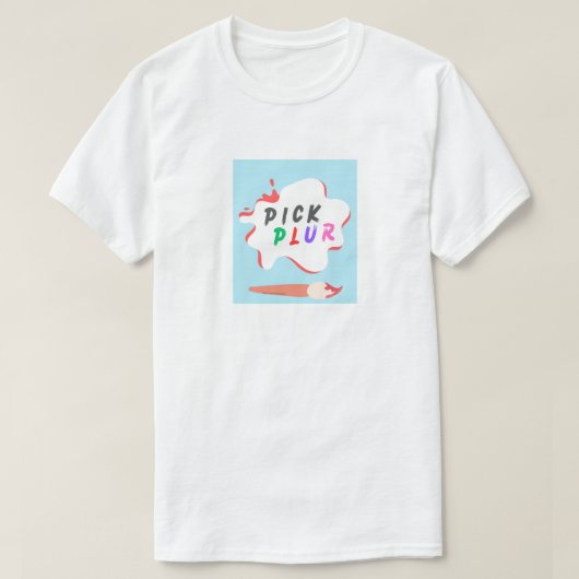 PICK PLUR Idealer Abschlag, weiße Baumwolle, unise T-Shirt (Design vorne)