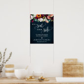 Pick Seat Either Side Wedding Wine Navy Schild (Küche)