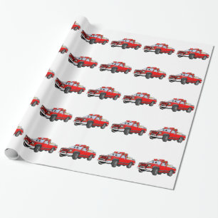 Pick-up Fire Truck Cartoon Geschenkpapier