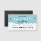 Pick-Up Laundry Service Blue & White Magnetic Card Magnetkarte (Vorne/Hinten)