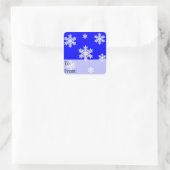 Pick Your Background Snowflakes Gift Tag Quadratischer Aufkleber (Tasche)
