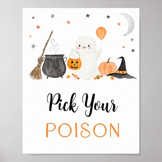 Pick your Gift Ghost Halloween Drinks Zeichen Poster (Vorne)