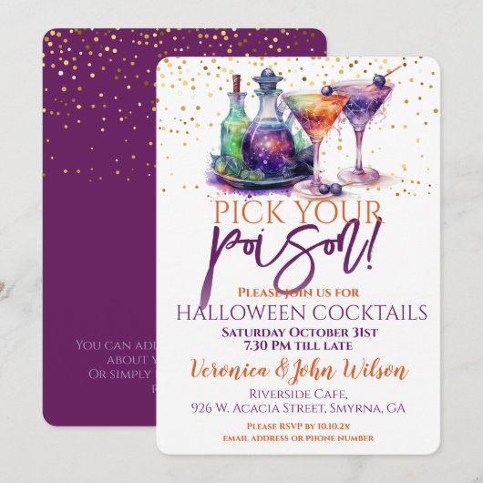 Pick your Gift Halloween Einladung (Vorne/Hinten)