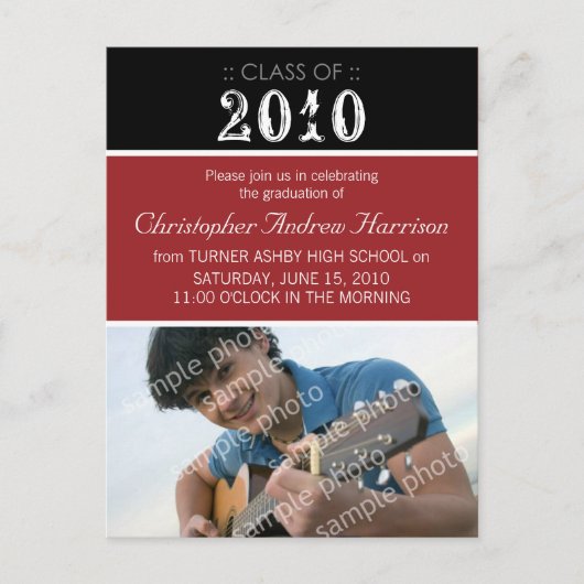 Pick-Your-Own-Abschluss-Postkarte Einladungspostkarte (Vorderseite)