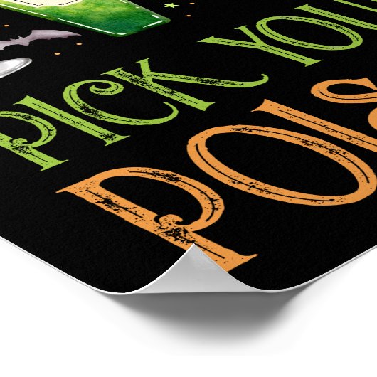 Pick your Poison Halloween Cocktail Drinks Poster (Ecke)