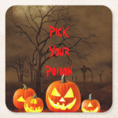 Pick your Poison Halloween Creepy Graveyard Square Rechteckiger Pappuntersetzer (Vorderseite)