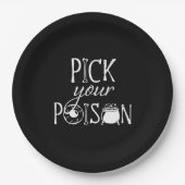 Pick Your Poison | Halloween-Hexe Pappteller (Vorderseite)