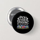Pick your Poison Poison Flaschen Gothic Halloween Button (Vorne & Hinten)