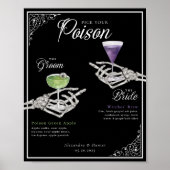 Pick Your Poison Skeleton Bride & Groom Cocktails Poster (Vorne)