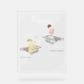 Pick your Poison Skelettbrille & Groom Cocktails Acrylschild (Vorderseite)