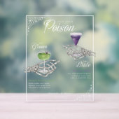 Pick your Poison Skelettbrille & Groom Cocktails Acrylschild (Neutral)