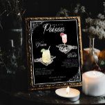 Pick your Poison Skelettbrille & Groom Cocktails Poster<br><div class="desc">Nichts schreit wie ein Halloween-inspiriertes gotisches Hochzeitsgetränkeschild. Mit unserem Skelett 'Til Death Do Us Part' und unserem blumengeschmückten Halloween-Gothic-Thrill und dem Bräutigam-Signatur zum gotischen Hochzeitszeichen bereiten Sie sich auf eine unheimlich schöne Feier wie keine andere vor. Unser wunderschönes gotisches Pick-Deinem Gift-Cocktailschild zeigt unsere handbemalten Aquarellkeletthändchen, die jeweils ein anderes Getränk...</div>