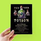 Pick your Pop Halloween Cocktail Party Gold Folieneinladung