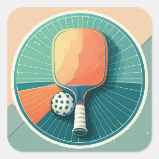 Pickball-Sticker Quadratischer Aufkleber