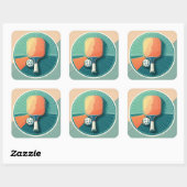 Pickball-Sticker Quadratischer Aufkleber (Blatt)