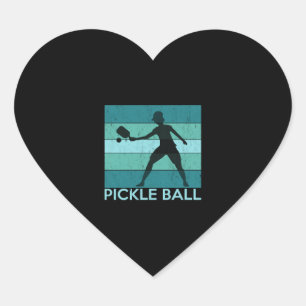 Pickball Vintag Retro Herz-Aufkleber