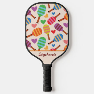 Pickeball Paddles Muster mit Herz Custom