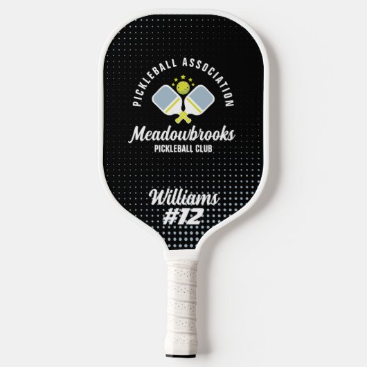 Pickelball Club Logo Benutzerdefiniert Name und Nu Pickleball Schläger (Rückseite)