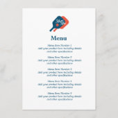 Pickelball Hochzeitsmenü mit Paddellogo Menükarte (Vorderseite)