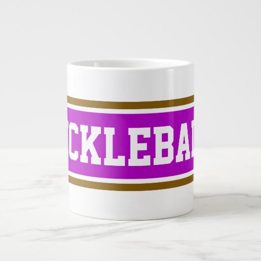 PICKELBALL Spaß Rosa, braun Racing Streifen Jumbo-Tasse (Vorderseite)