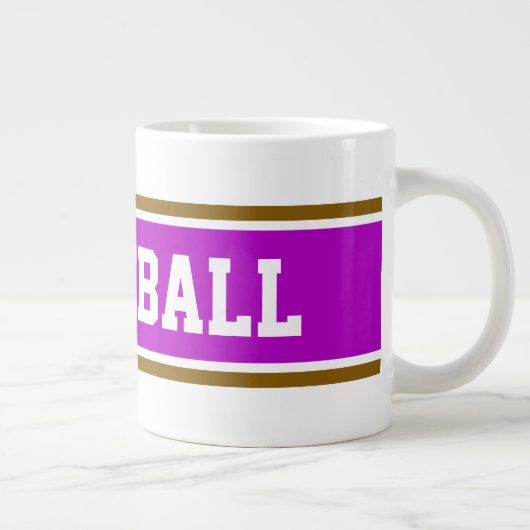 PICKELBALL Spaß Rosa, braun Racing Streifen Jumbo-Tasse (Rechts)