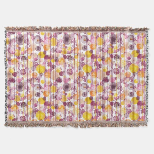 Pickeliges gestreiftes weißes Muster Decke (Vorderseite)