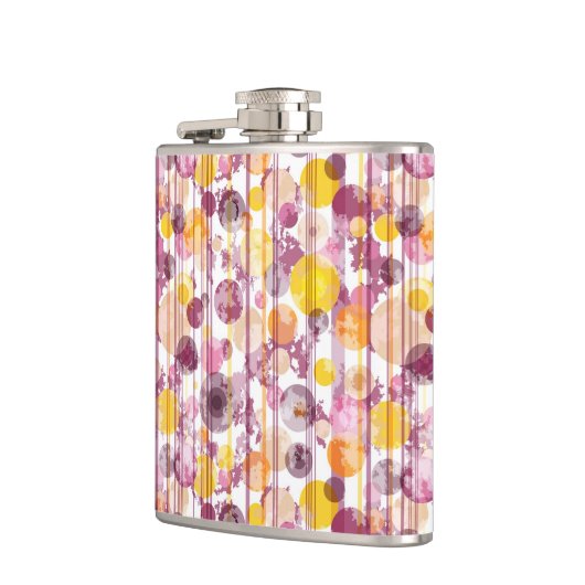 Pickeliges gestreiftes weißes Muster Flachmann (Links)