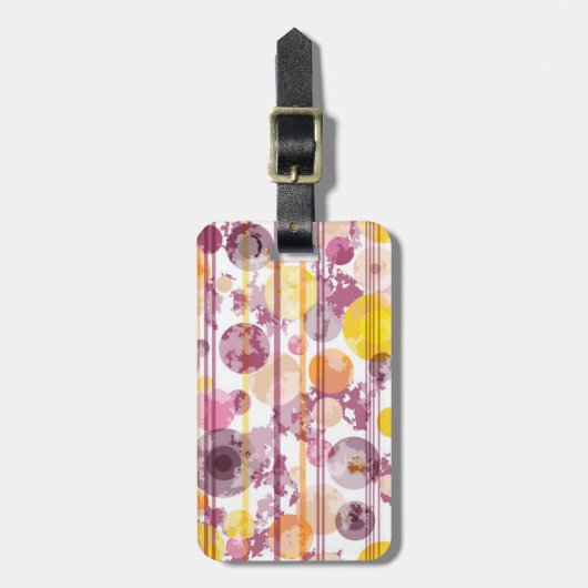 Pickeliges gestreiftes weißes Muster Gepäckanhänger (Vorderseite vertikal)