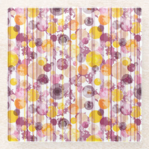 Pickeliges gestreiftes weißes Muster Glasuntersetzer