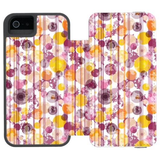 Pickeliges gestreiftes weißes Muster Incipio iPhone Geldbeutel-Hülle (Folio Geöffnet)