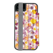 Pickeliges gestreiftes weißes Muster Incipio iPhone Geldbeutel-Hülle (Folio Rückseite)