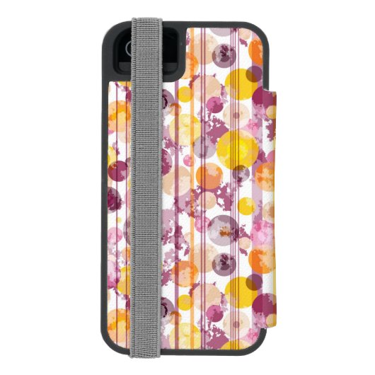 Pickeliges gestreiftes weißes Muster Incipio iPhone Geldbeutel-Hülle (Folio Rückseite)