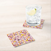 Pickeliges gestreiftes weißes Muster Rechteckiger Pappuntersetzer (Vor Ort)