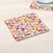 Pickeliges gestreiftes weißes Muster Rechteckiger Pappuntersetzer (angewinkelt)