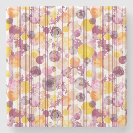 Pickeliges gestreiftes weißes Muster Steinuntersetzer (Vorderseite)