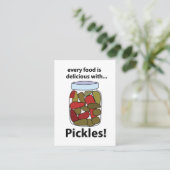 Pickeln Jedes Essen ist köstlich mit Pickles Visitenkarte (Stehend Vorderseite)