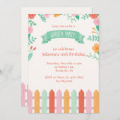 Picket Fence Garden Party Einladung (Vorne/Hinten)