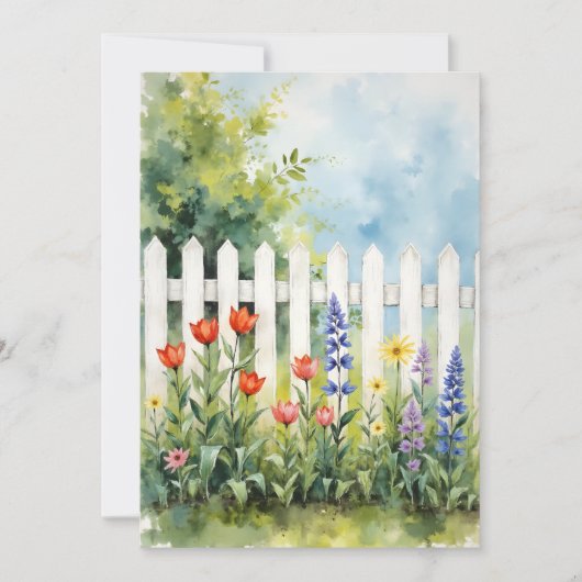 Picket Fence with Flowers Sympathy Karte (Vorderseite)