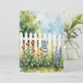 Picket Fence with Flowers Sympathy Karte (Stehend Vorderseite)