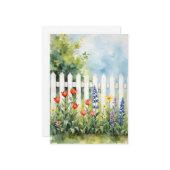 Picket Fence with Flowers Sympathy Karte (Vorderseite/Rückseite Beispiel)