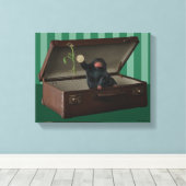 Pickett & Teddy in Briefcase Leinwanddruck (Insitu (Holzboden))