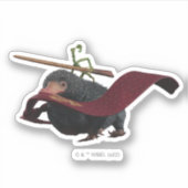 Pickett & Teddy mit Wand und Krawatte Aufkleber (Vorderseite)