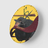 Pickett & Teddy mit Wand und Krawatte Runde Wanduhr (Winkel)