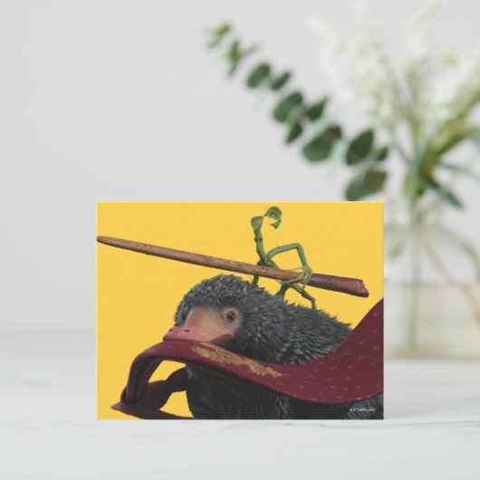 Pickett & Teddy With Wand and Tie Postkarte (Stehend Vorderseite)