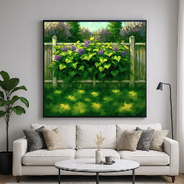 Picketzaun - HinterhofIllustration Art Poster