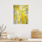 "Picking Around" Abstrakte Kunst in Grau und Gelb Poster (Küche)