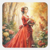 Picking-Blume Quadratischer Aufkleber (Vorderseite)