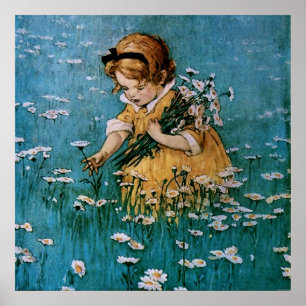 Picking Daisies von Jessie Willcox Smith Poster